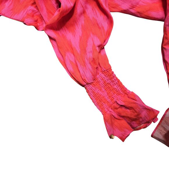 Tuckernuck Pomander Place Ikat Kenzo Dress in Hot Pink Size: L - Picture 3 of 6